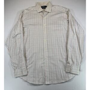 Polo Ralph Lauren Regent Dress Shirt Mens 17.5 XL Windowpane Plaid Cotton